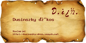 Dusinszky Ákos névjegykártya