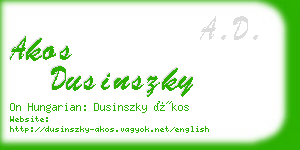 akos dusinszky business card